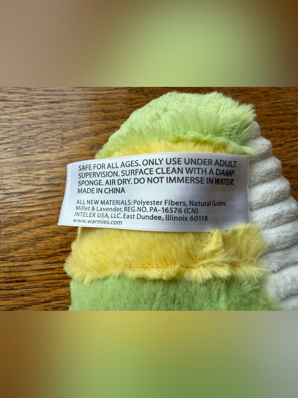 NWT Full size Caterpillar Warmies Yellow/Green - Picture 8 of 10